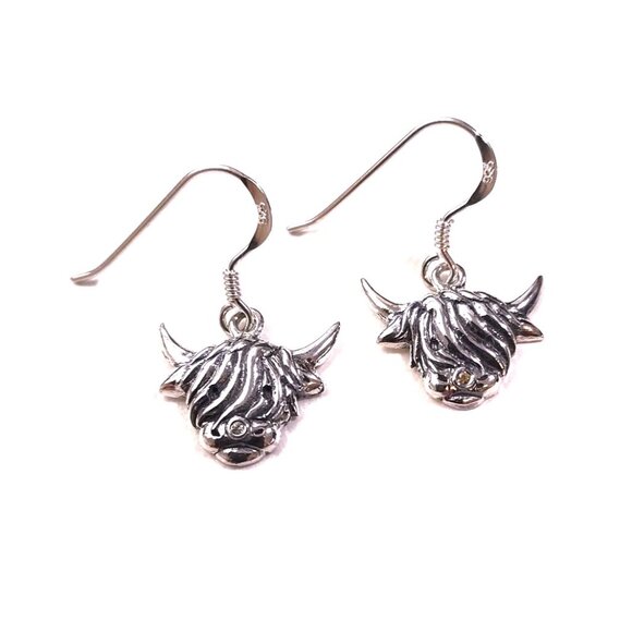 New Higland Cow Sterling Silver Earrings (Scotland) - Picture 1 of 4